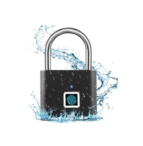 Smart Fingerprint Padlock – Waterproof Zinc Alloy Keyless Lock with USB Rechargeable Battery for Bags, Cabinets, Drawers & Lockers