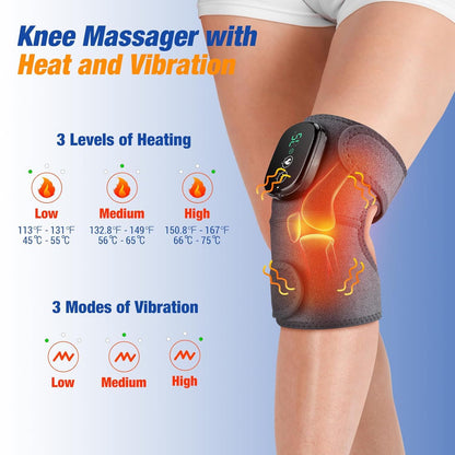 Knee massager with heat and vibration on a person&